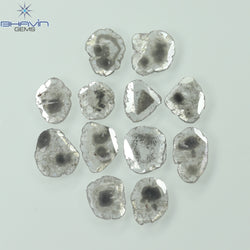 2.46 CT/12 Pcs Slice Shape Natural Diamond Salt And Pepper Color I3 Clarity (7.09 MM)