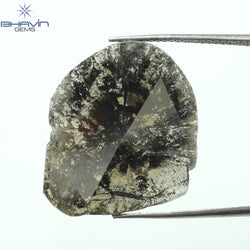 9.04 CT Slice Shape Natural Diamond Salt And Pepper Color I3 Clarity (22.86 MM)