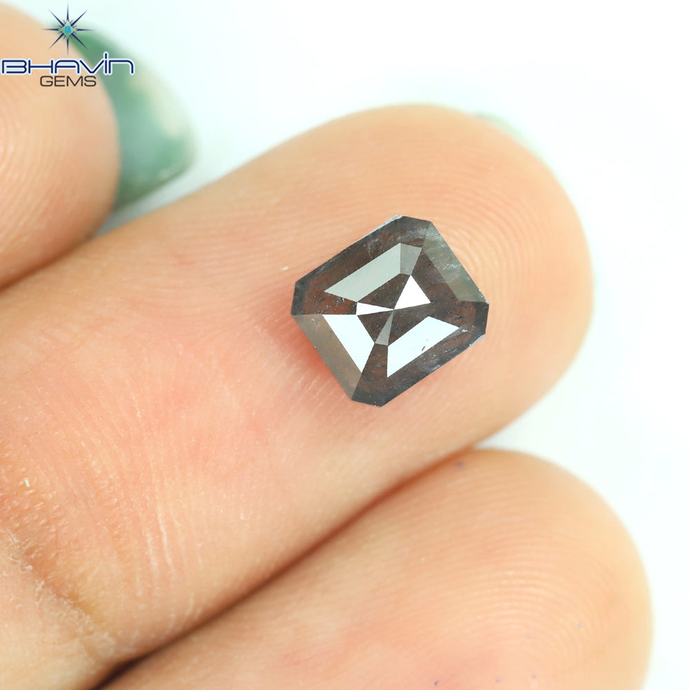 0.86 CT Square Cut Shape Natural Diamond Salt And Pepper Color I3 Clarity (6.06 MM)
