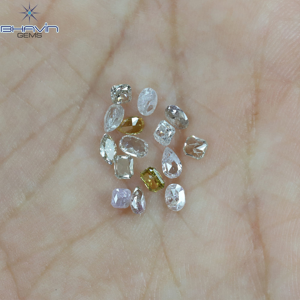 1.39 CT/15 Pcs Mix Shape Natural Diamond Pink Color I2 Clarity (3.70 MM)