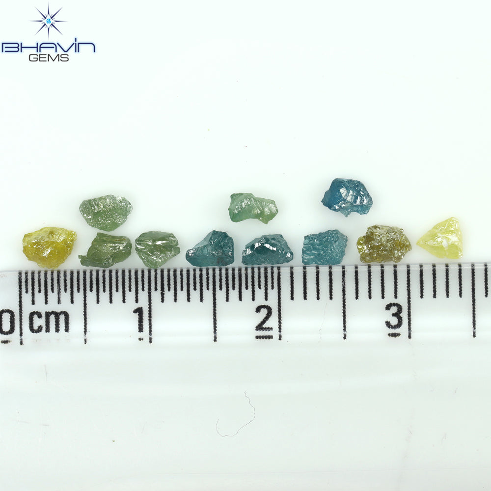 1.38 CT/11 PCS Rough Shape Enhanced Mix Color Natural Diamond I3 Clarity (4.05 MM)