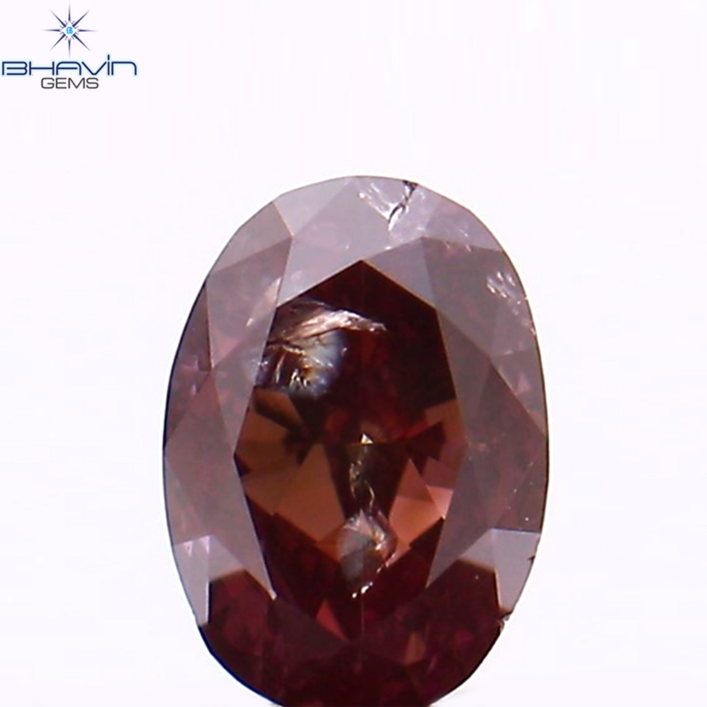 0.17 CT Oval Shape Natural Diamond Enhanced Pink Color SI2 Clarity (3.94 MM)