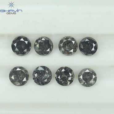 1.84 CT/8 Pcs Round Shape Natural Loose Diamond Salt And pepper Color I3 Clarity (3.82 MM)