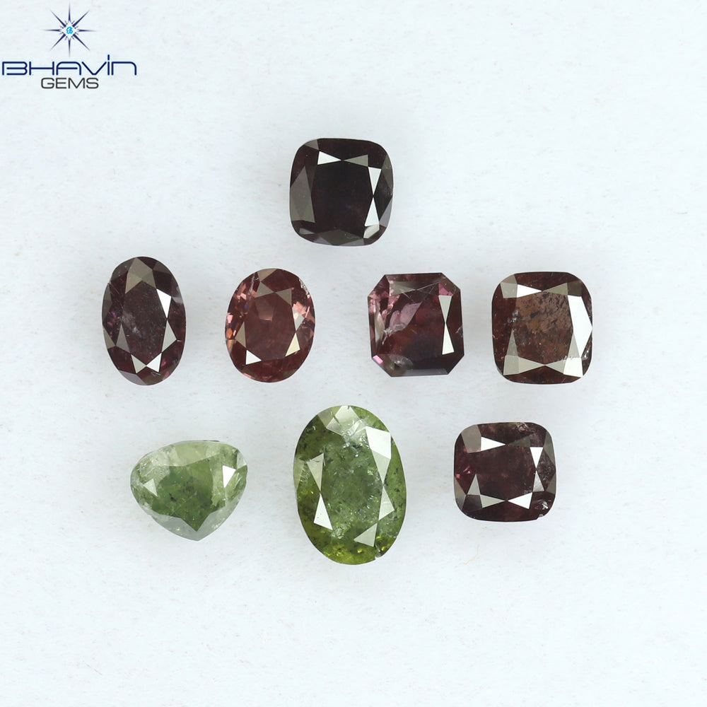 1.13 CT/8 PCS Mix Diamond Natural diamond Pink Diamond I3 Clarity (4.43 MM)