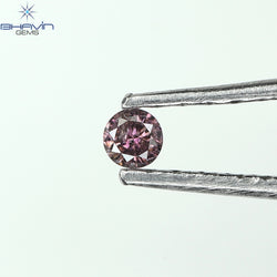 0.03 CT Round Shape Natural Diamond Pink Color I2 Clarity (1.97 MM)