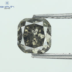 1.11 CT Cushion Shape Natural Loose Diamond Salt And pepper Color I3 Clarity (5.09 MM)