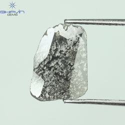 0.96 CT Slice Shape Natural Diamond Salt And Pepper Color I3 Clarity (10.64 MM)