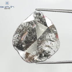 3.67 CT Pear Slice Shape Natural Diamond Salt And Pepper Color I3 Clarity (17.07 MM)