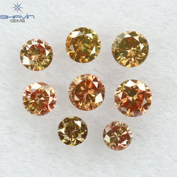 0.18 CT/8 ピース ラウンド シェイプ ナチュラル ルース ダイヤモンド ピンク カラー SI クラリティ (1.90 MM)