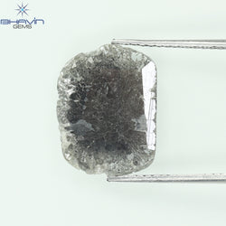 3.00 CT Slice Shape Natural Diamond Salt And Pepper Color I3 Clarity (13.65 MM)