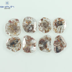 5.25 CT/8 Pcs Slice Shape Natural Loose Diamond Brown Color I3 Clarity (10.06 MM)