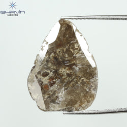 5.82 CT Slice Shape Natural Loose Diamond Brown Color I3 Clarity (20.36 MM)