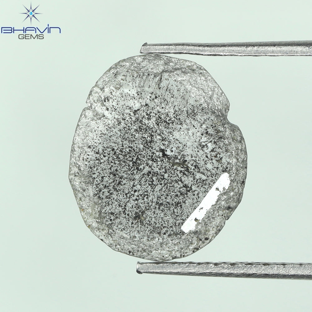 0.92 CT Slice Shape Natural Diamond Salt And Pepper Color I3 Clarity (10.75 MM)