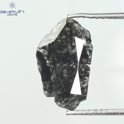 1.12 CT Slice Shape Natural Diamond Salt And Pepper Color I3 Clarity (13.00 MM)