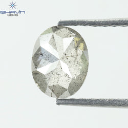 0.78 CT Oval Shape Natural Diamond  Salt And Pepper Color I3 Clarity (6.70 MM)