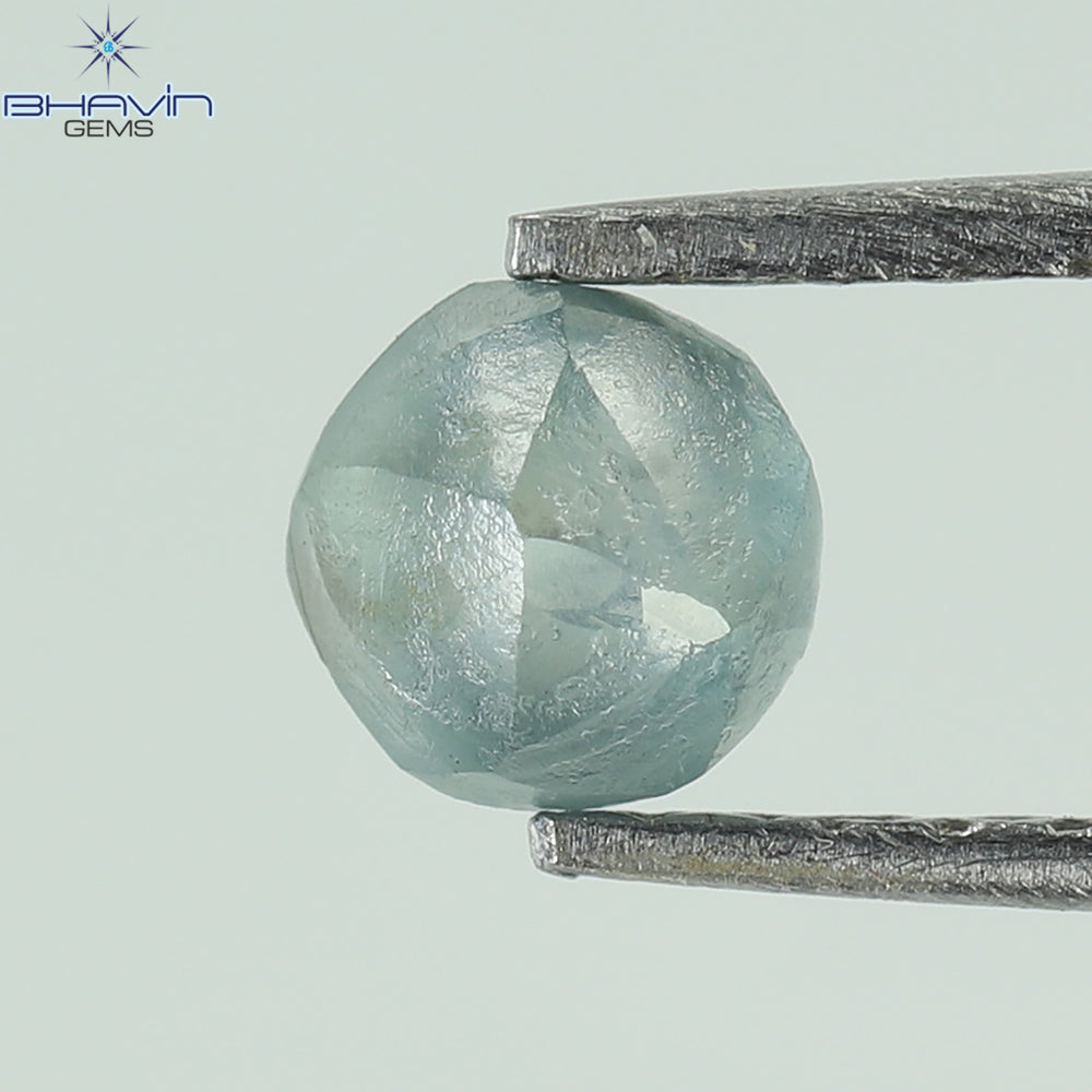 0.37 CT、ラフシェイプ、天然ダイヤモンド、緑がかった青色、SI1 クラリティ (3.98 MM)