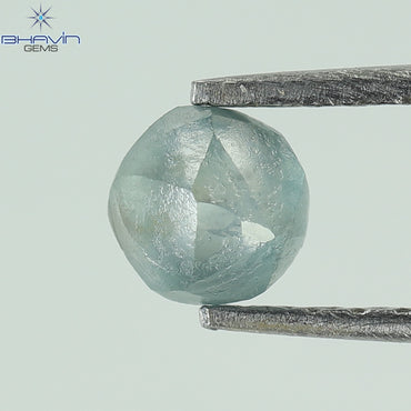0.37 CT、ラフシェイプ、天然ダイヤモンド、緑がかった青色、SI1 クラリティ (3.98 MM)