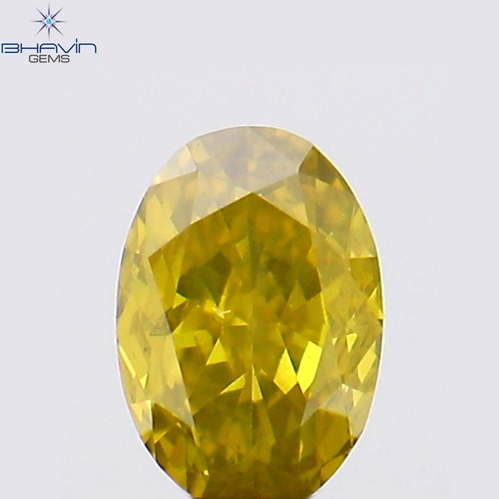 0.21 CT Oval Shape Natural Diamond Yellow Color SI1 Clarity (4.23 MM)