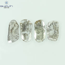 2.43 CT/4 Pcs Slice Shape Natural Diamond Salt And Pepper Color I3 Clarity (11.80 MM)