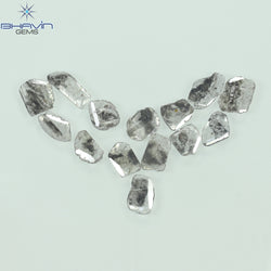 2.60 CT/14 Pcs Slice Shape Natural Diamond Salt And Pepper Color I3 Clarity (7.98 MM)