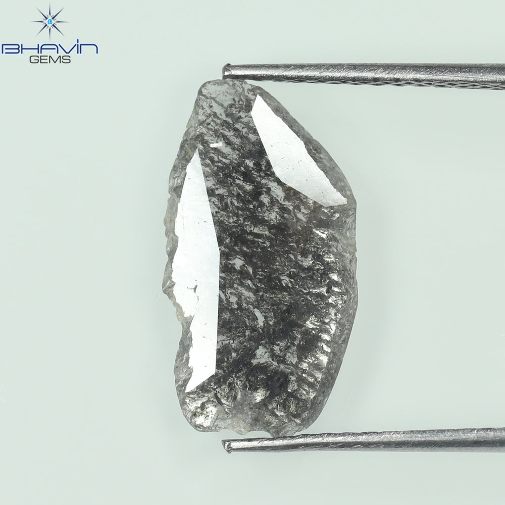 1.23 CT Slice Shape Natural Diamond Salt And Pepper Color I3 Clarity (14.00 MM)
