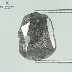 1.28 CT Slice Shape Natural Diamond Salt And Pepper Color I3 Clarity (11.76 MM)