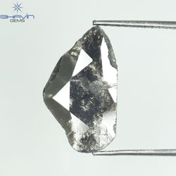 1.76 CT Slice Shape Natural Diamond Salt And Pepper Color I3 Clarity (14.15 MM)