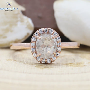 Round Diamond, Natural Diamond Ring, Salt And Pepper Diamond, Gold Ring, Engagement Ring, Wedding Ring, Diamond Ring