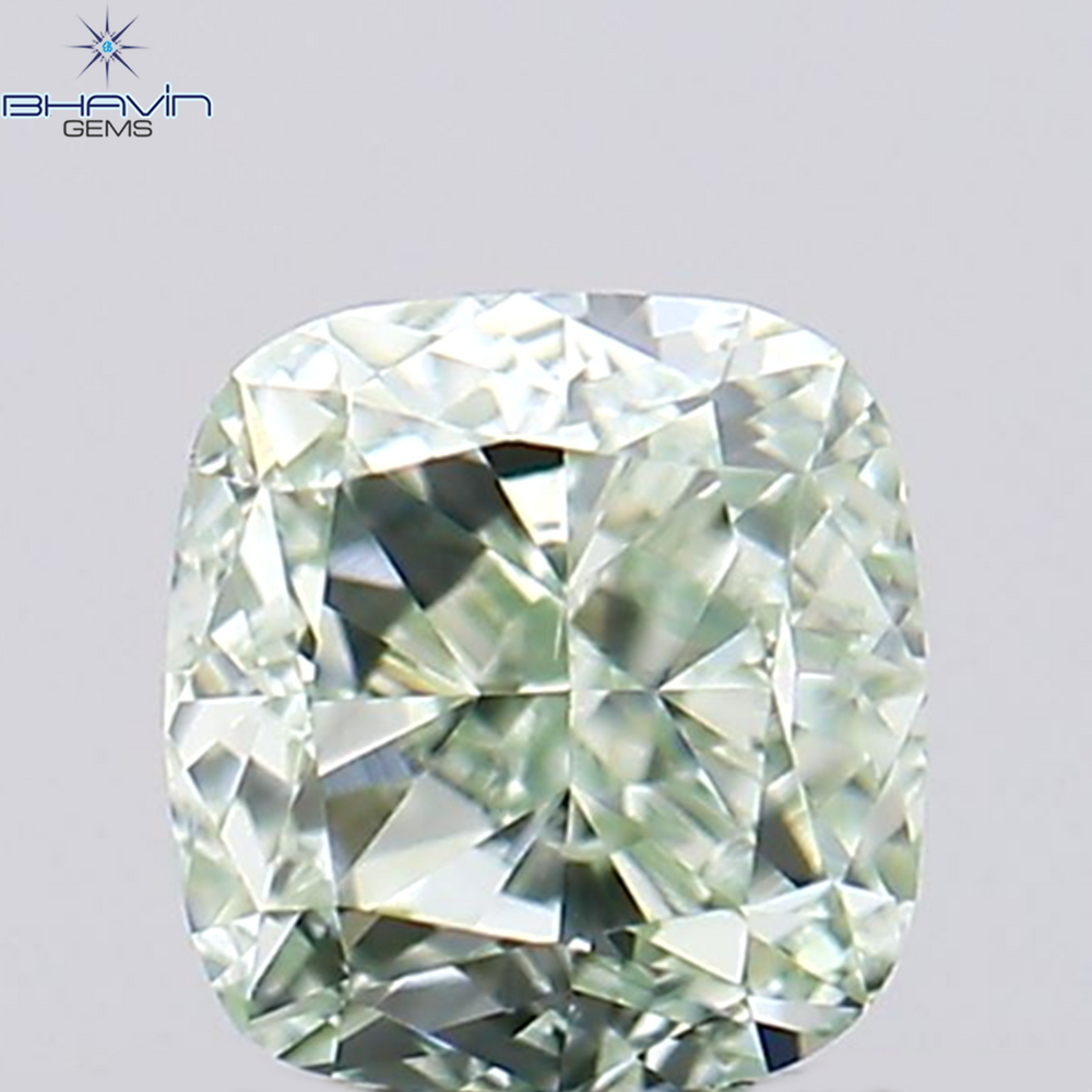 0.31 CT Cushion Shape Natural Diamond Greenish Blue Color VS1 Clarity (3.63 MM)