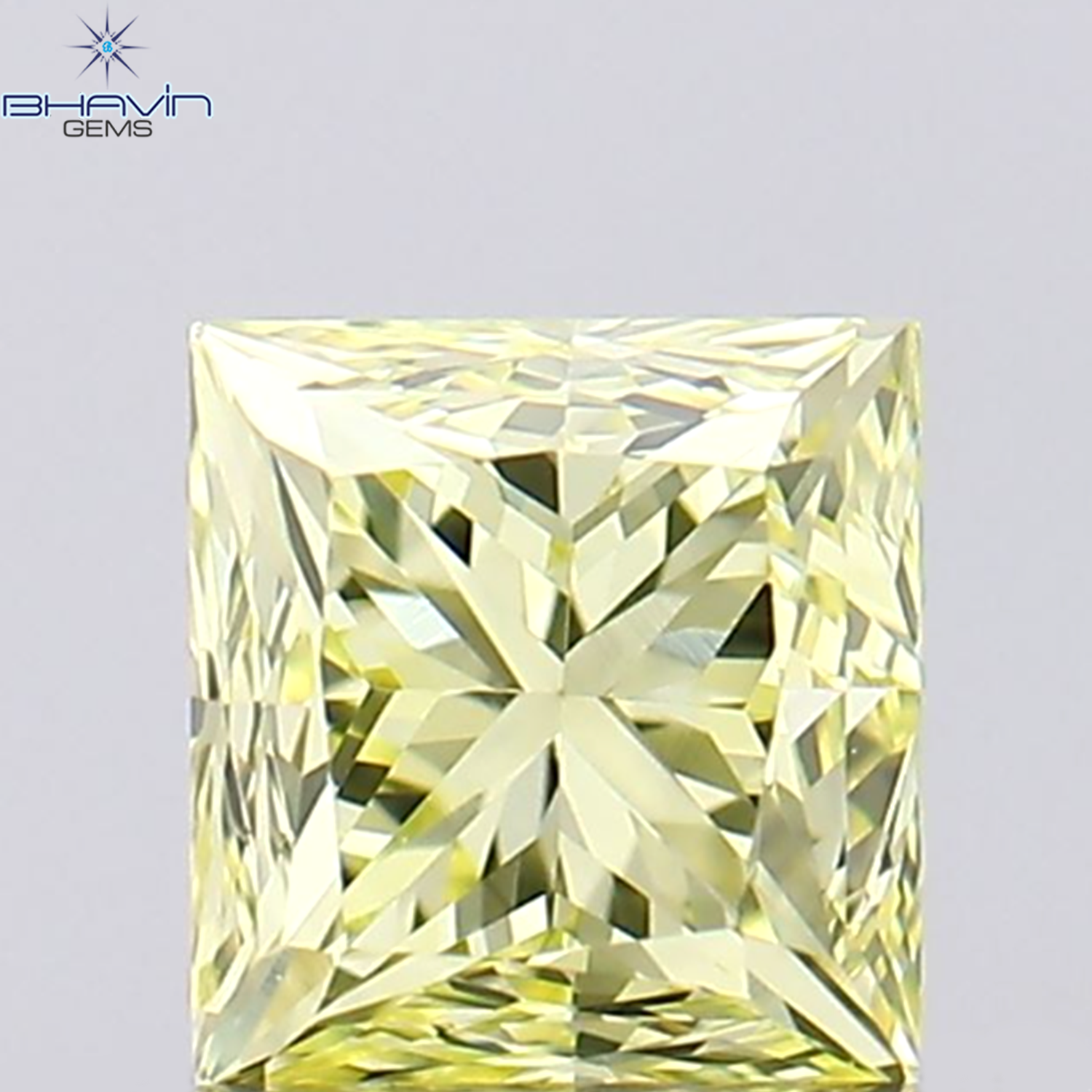 0.46 CT Princess Shape Natural Diamond Yellow Color VVS1 Clarity (3.93 MM)