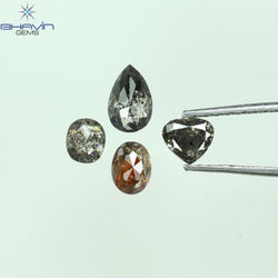 1.21 CT/4 PCS Mix Shape Natural Diamond Salt And Pepper Color I3 Clarity (5.62 MM)