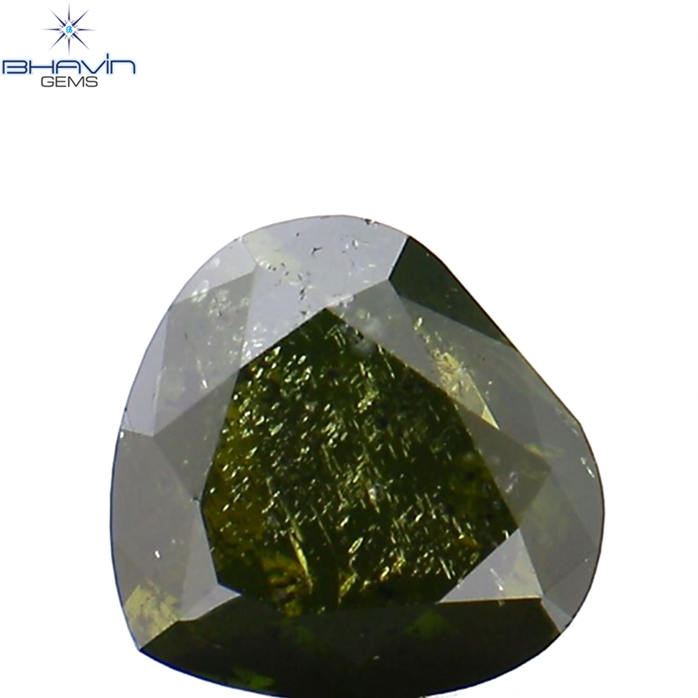 1.05 CT Heart Shape Natural Diamond Enhanced Green Color I2 Clarity (6.19 MM)