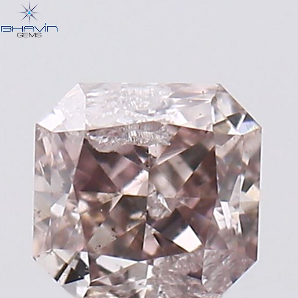 0.08 CT ラディアント シェイプ ナチュラル ダイヤモンド ピンク色 SI2 クラリティ (2.38 MM)