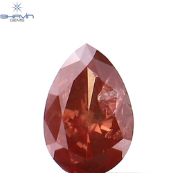 0.26 CT Pear Shape Natural Diamond Pink Color I1 Clarity (4.82 MM)