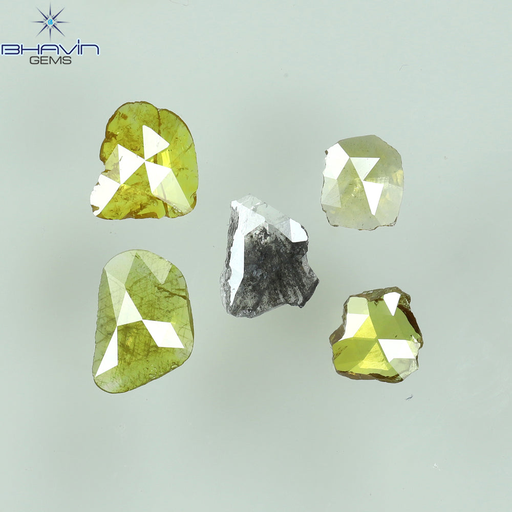 0.71 CT/5 Pcs Rosecut Polki Shape Natural Diamond Fancy Color I3 Clarity (6.26 MM)