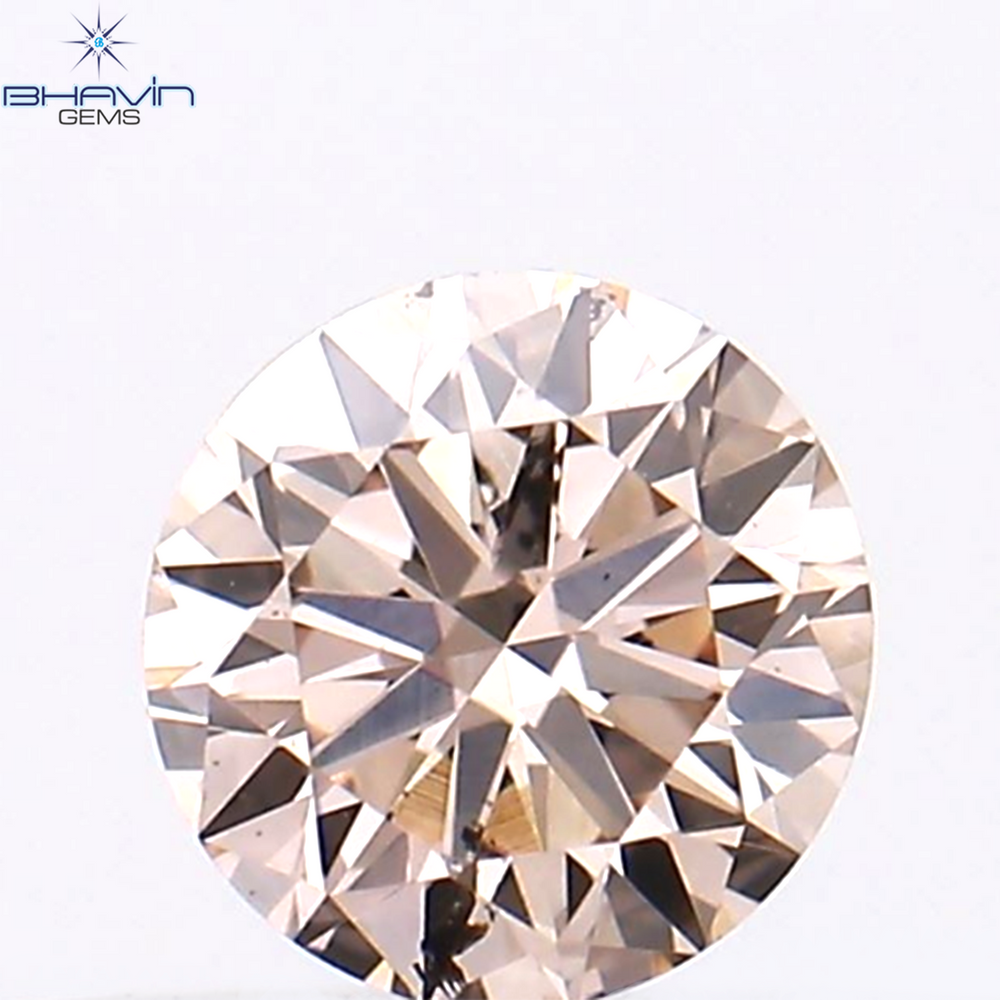 0.21 CT ラウンド シェイプ ナチュラル ダイヤモンド ピンク色 SI1 クラリティ (3.86 MM)