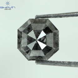 1.50 CT エメラルド シェイプ ナチュラル ルース ダイヤモンド ソルト アンド ペッパー カラー I3 クラリティ (6.38 MM)