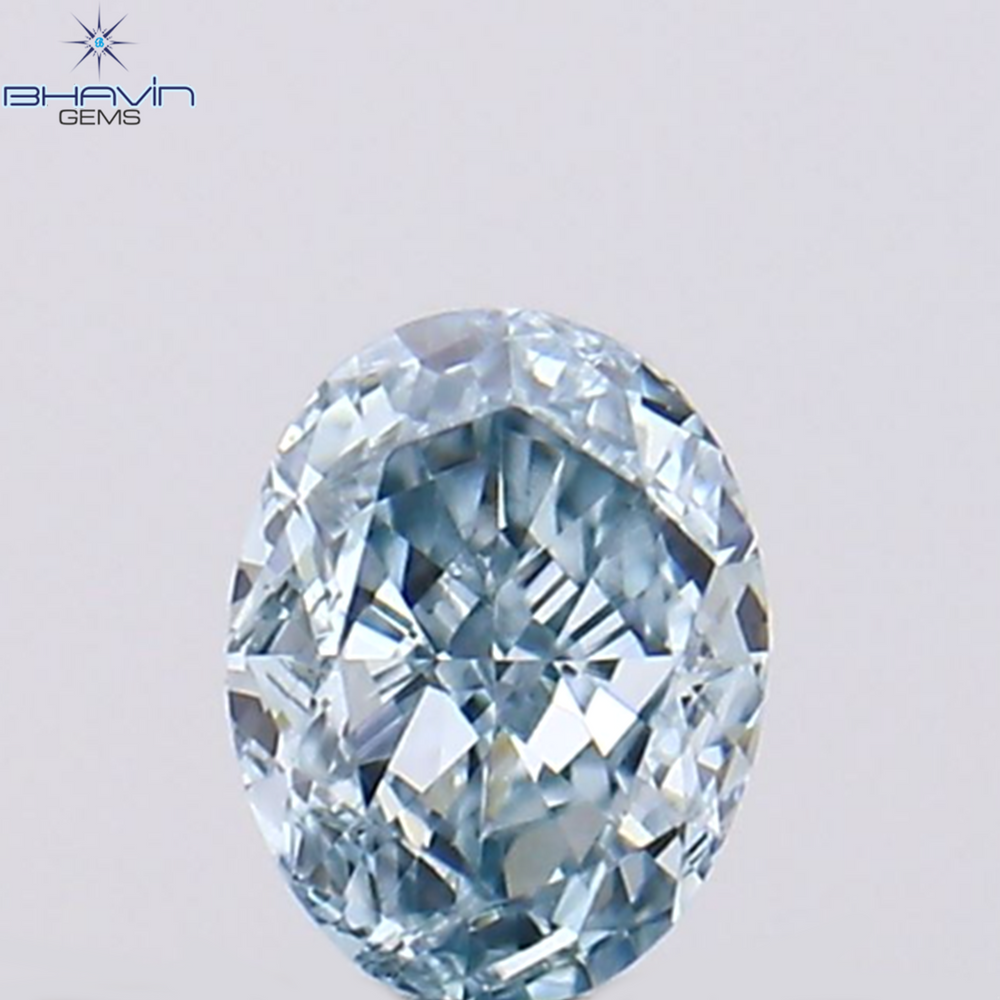 0.13 CT Oval Shape Natural Diamond Greenish Blue Color VS2 Clarity (3.42 MM)