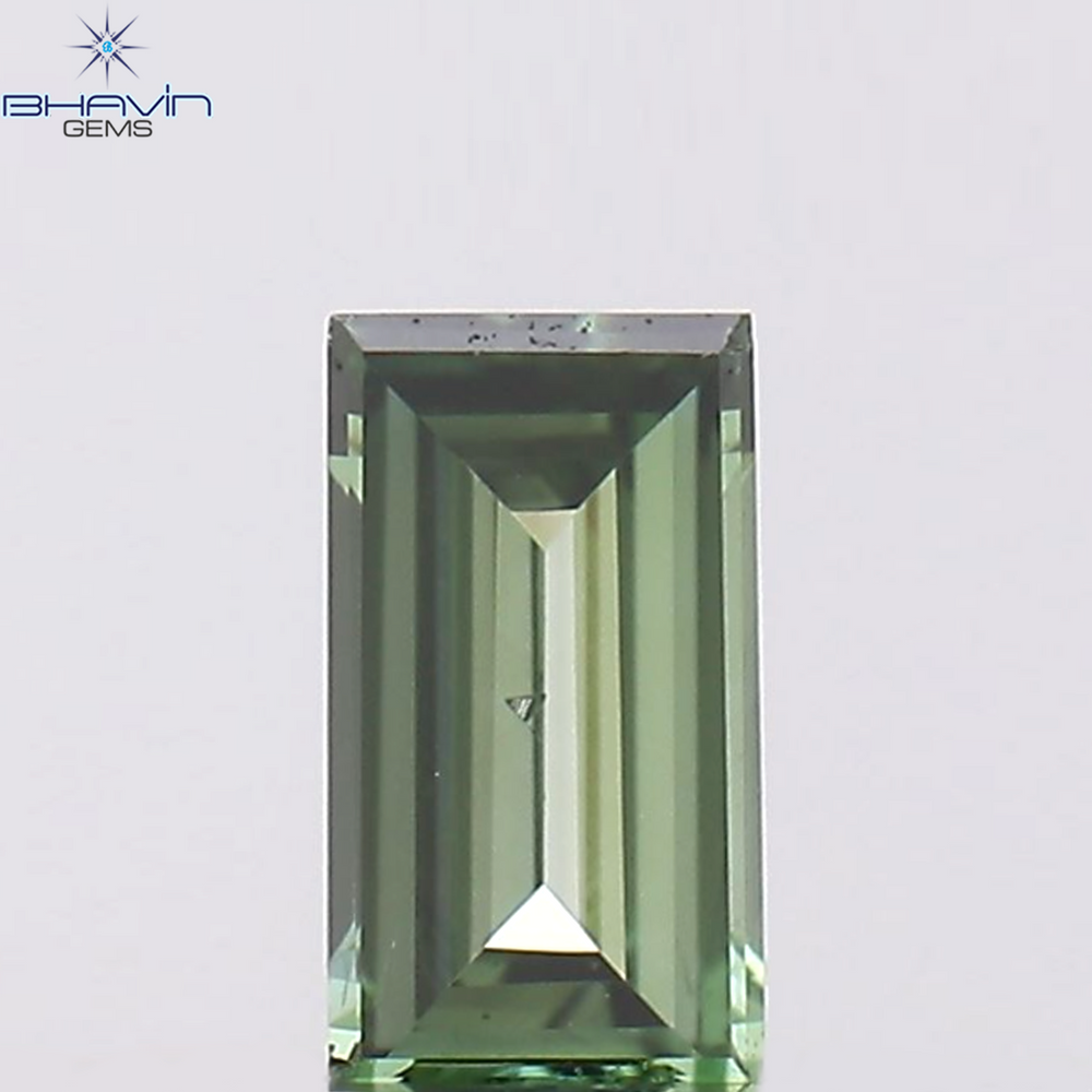 0.06 CT Baguette Shape Natural Diamond Green Color VS2 Clarity (3.23 MM )