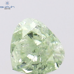 0.14 CT Heart Shape Natural Diamond Greenish Yellow Color SI2 Clarity (3.97 MM)