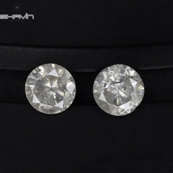 0.81 CT/2 Pcs Round Shape Natural Loose Diamond White Color I3 Clarity (4.68 MM)