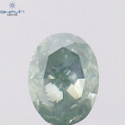 0.14 CT Oval Shape Natural Diamond Greenish Blue Color SI1 Clarity (3.54 MM)