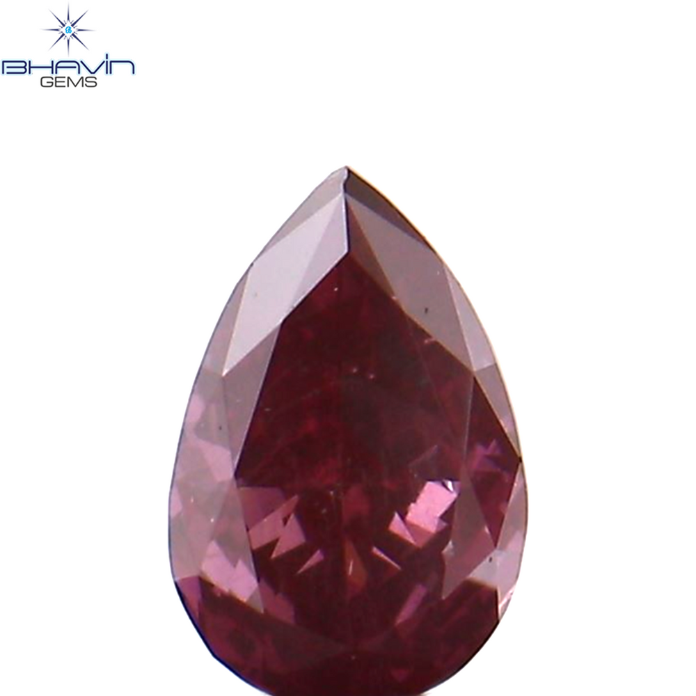 0.12 CT Pear Shape Natural Diamond Enhanced Pink Color VS2 Clarity (3.87 MM)