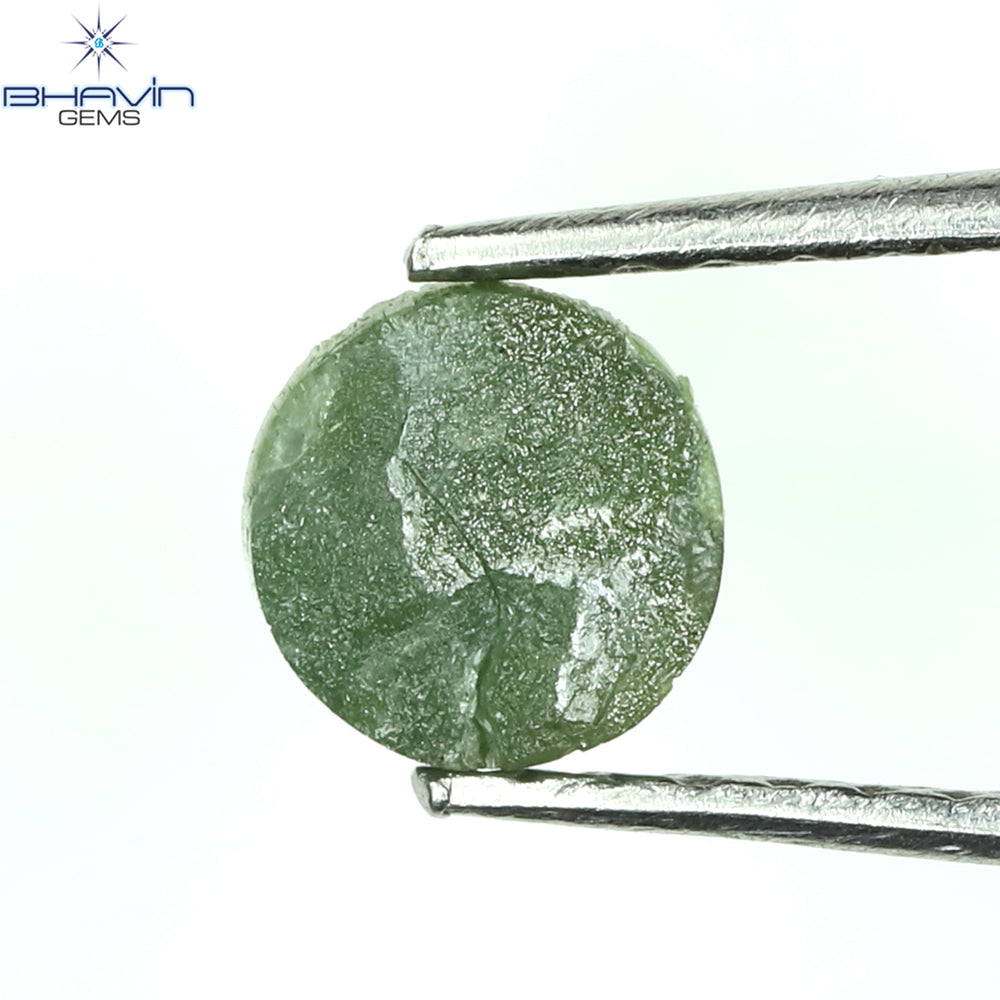 0.42 CT Round Rough Shape Green Natural Loose Diamond I3 Clarity (5.00 MM)