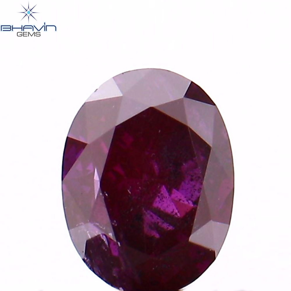 0.30 CT Oval Shape Natural Diamond Enhanced Pink Color I1 Clarity (4.42 MM)