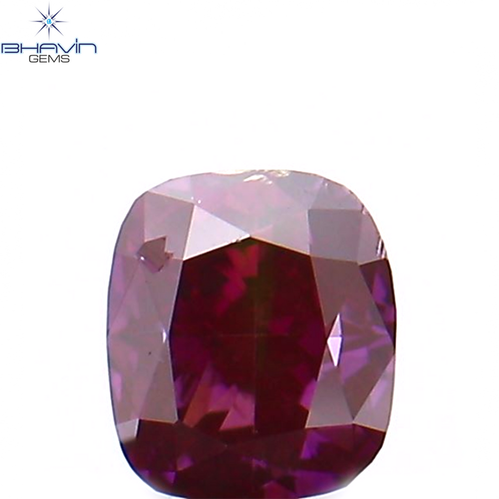 0.13 CT クッション シェイプ ナチュラル ルース ダイヤモンド エンハンスト ピンク カラー SI1 クラリティ (2.98 MM)