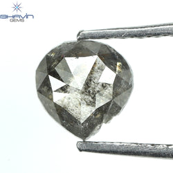 0.61 CT Heart Shape Natural Loose Diamond Salt And Pepper Color I3 Clarity (5.47 MM)