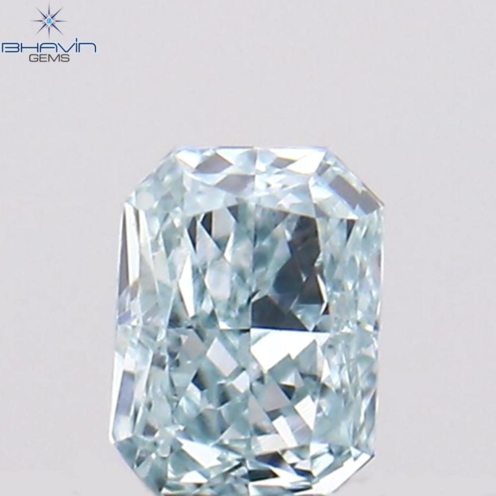 0.09 CT Radiant Shape Natural Diamond Greenish Blue Color VS1 Clarity (2.93 MM)