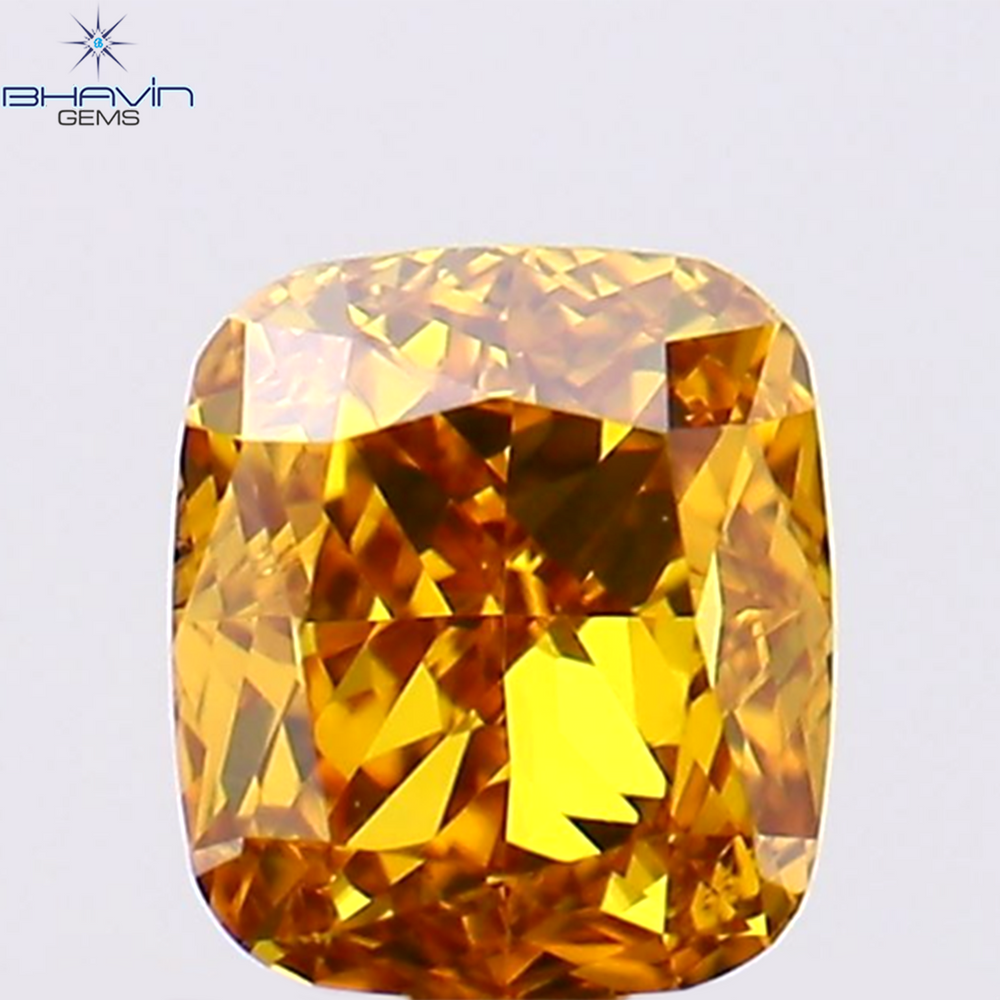 0.35 CT Cushion Shape Natural Diamond Orange Color VS1 Clarity (4.00 MM)