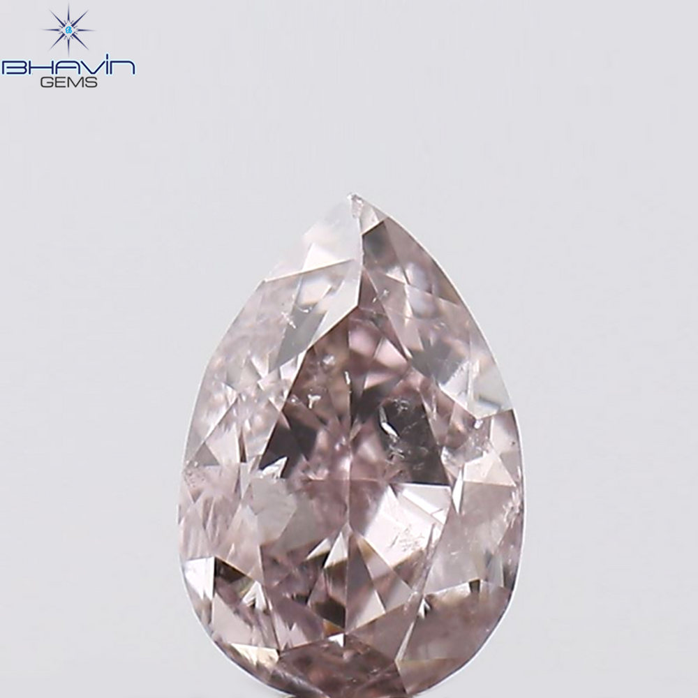 0.15 CT Pear Shape Natural Diamond Pink Color SI1 Clarity (4.02 MM)